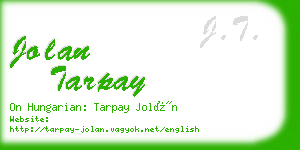 jolan tarpay business card